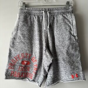 Under Armour Dwayne The Rock Johnson Iron Paradise Sweat Shorts Mens Medium Gray